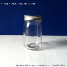 380ml 12oz Round Shape Glass Mason Jar with Alunimum Cap